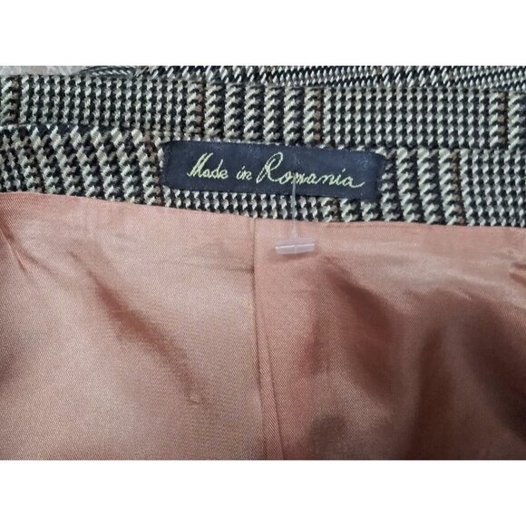 J. RIGGINGS Blazer Jacket Mens 44R Brown tan Wool-blend Houndstooth Sports Coat - Picture 12 of 16